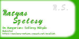 matyas szelesy business card